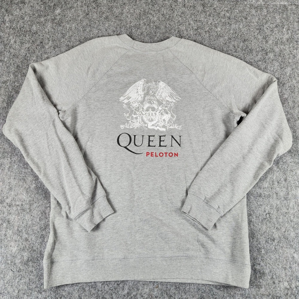 Peloton Queen Sweatshirt Women L Gray Global Tour Crewneck Activewear Athleisure - Picture 6 of 9